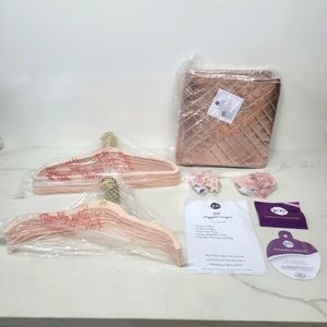 35 Pc Joy Mangano Velvet Huggable Hangers Set Pants Suit Pink Velvet Non Slip